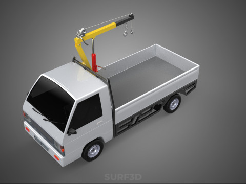 SWIVEL JIB CRANE LIFTING WINCH HOIST HOOK FLATBED TRUCK PICKUP 3D 모델