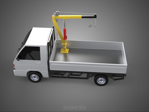 SWIVEL JIB CRANE LIFTING WINCH HOIST HOOK FLATBED TRUCK PICKUP 3D 모델