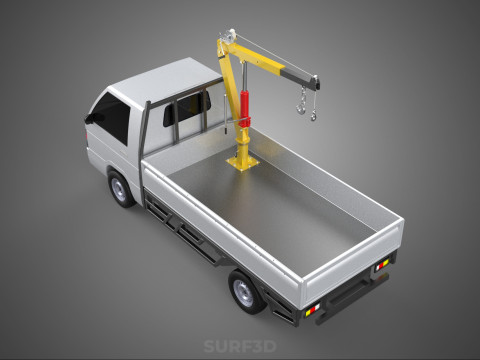 SWIVEL JIB CRANE LIFTING WINCH HOIST HOOK FLATBED TRUCK PICKUP 3D 모델