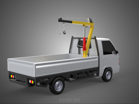 SWIVEL JIB CRANE LIFTING WINCH HOIST HOOK FLATBED TRUCK PICKUP 3D 모델