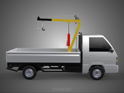 SWIVEL JIB CRANE LIFTING WINCH HOIST HOOK FLATBED TRUCK PICKUP 3D 모델