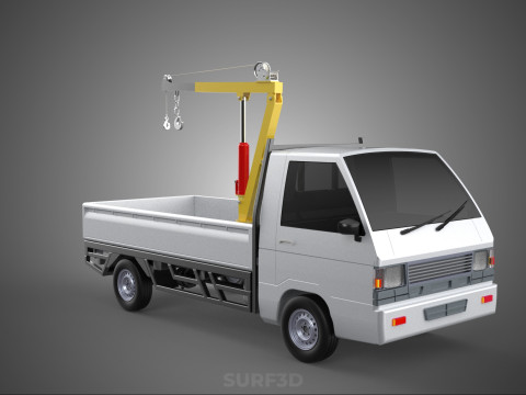 SWIVEL JIB CRANE LIFTING WINCH HOIST HOOK FLATBED TRUCK PICKUP 3D 모델