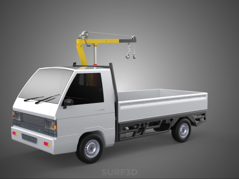 SWIVEL JIB CRANE LIFTING WINCH HOIST HOOK FLATBED TRUCK PICKUP 3D 모델
