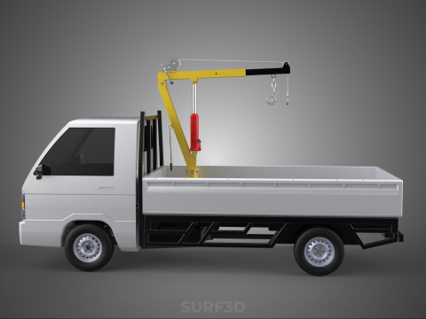 SWIVEL JIB CRANE LIFTING WINCH HOIST HOOK FLATBED TRUCK PICKUP 3D 모델