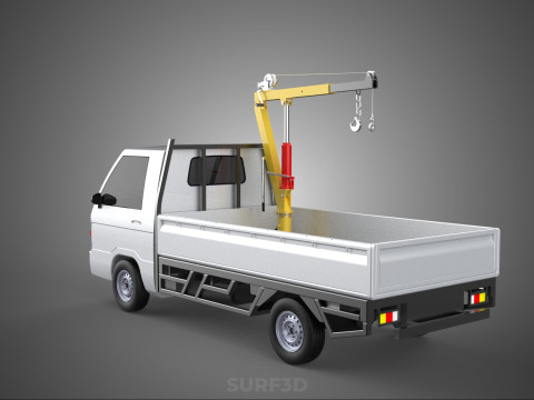 SWIVEL JIB CRANE LIFTING WINCH HOIST HOOK FLATBED TRUCK PICKUP 3D 모델