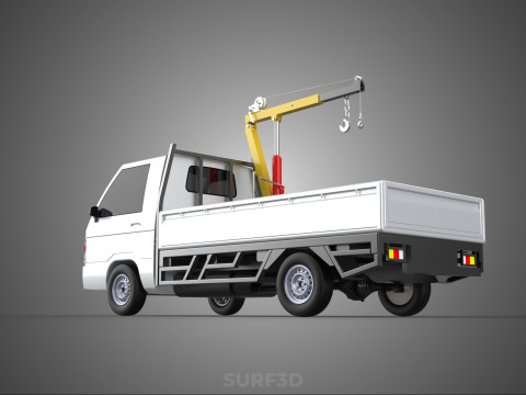 SWIVEL JIB CRANE LIFTING WINCH HOIST HOOK FLATBED TRUCK PICKUP 3D 모델