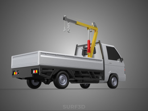 SWIVEL JIB CRANE LIFTING WINCH HOIST HOOK FLATBED TRUCK PICKUP 3D 모델