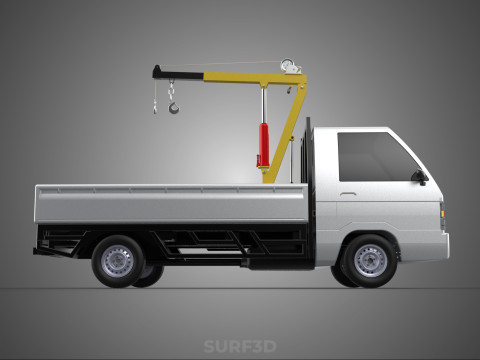 SWIVEL JIB CRANE LIFTING WINCH HOIST HOOK FLATBED TRUCK PICKUP 3D 모델