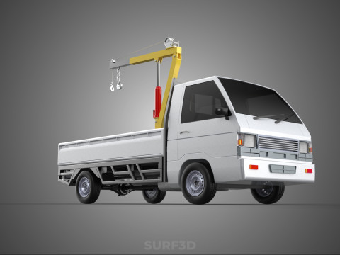 SWIVEL JIB CRANE LIFTING WINCH HOIST HOOK FLATBED TRUCK PICKUP 3D 모델