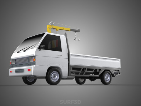 SWIVEL JIB CRANE LIFTING WINCH HOIST HOOK FLATBED TRUCK PICKUP 3D 모델