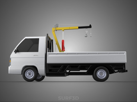 SWIVEL JIB CRANE LIFTING WINCH HOIST HOOK FLATBED TRUCK PICKUP 3D 모델