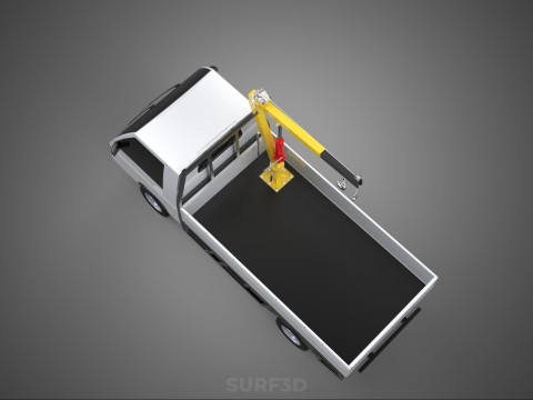 SWIVEL JIB CRANE LIFTING WINCH HOIST HOOK FLATBED TRUCK PICKUP 3D 모델