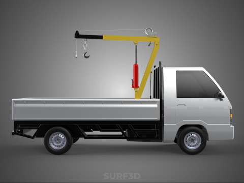 SWIVEL JIB CRANE LIFTING WINCH HOIST HOOK FLATBED TRUCK PICKUP 3D 모델