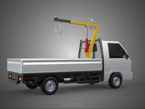 SWIVEL JIB CRANE LIFTING WINCH HOIST HOOK FLATBED TRUCK PICKUP 3D 모델