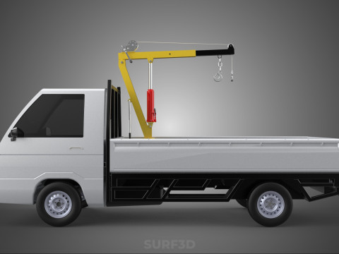 SWIVEL JIB CRANE LIFTING WINCH HOIST HOOK FLATBED TRUCK PICKUP 3D 모델