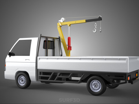 SWIVEL JIB CRANE LIFTING WINCH HOIST HOOK FLATBED TRUCK PICKUP 3D 모델
