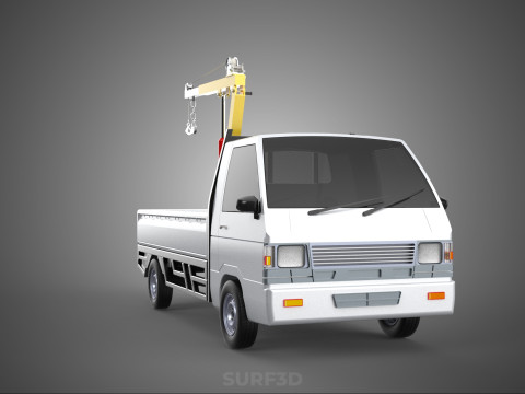 SWIVEL JIB CRANE LIFTING WINCH HOIST HOOK FLATBED TRUCK PICKUP 3D 모델