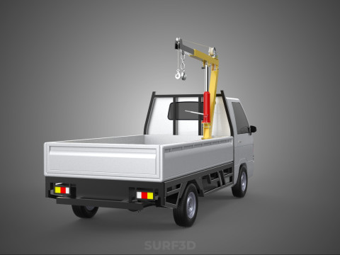 SWIVEL JIB CRANE LIFTING WINCH HOIST HOOK FLATBED TRUCK PICKUP 3D 모델