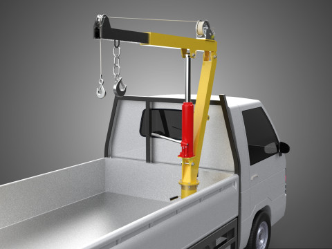 SWIVEL JIB CRANE LIFTING WINCH HOIST HOOK FLATBED TRUCK PICKUP 3D 모델