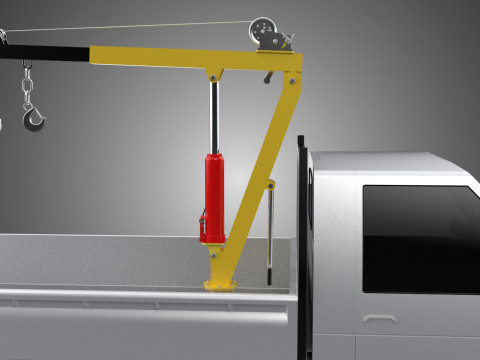 SWIVEL JIB CRANE LIFTING WINCH HOIST HOOK FLATBED TRUCK PICKUP 3D 모델