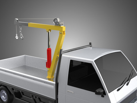 SWIVEL JIB CRANE LIFTING WINCH HOIST HOOK FLATBED TRUCK PICKUP 3D 모델