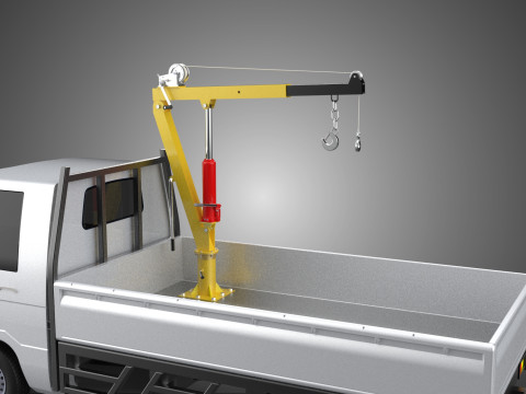 SWIVEL JIB CRANE LIFTING WINCH HOIST HOOK FLATBED TRUCK PICKUP 3D 모델