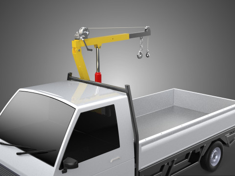 SWIVEL JIB CRANE LIFTING WINCH HOIST HOOK FLATBED TRUCK PICKUP 3D 모델