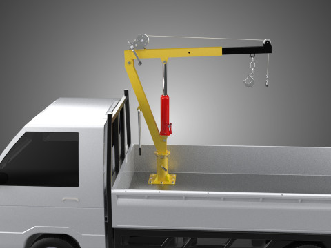 SWIVEL JIB CRANE LIFTING WINCH HOIST HOOK FLATBED TRUCK PICKUP 3D 모델