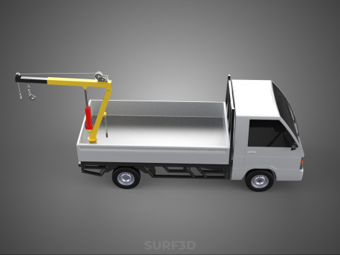 FOLDING HYDRAULIC JIB CRANE MANUAL HAND CRANK WINCH TRUCK PICKUP 3D Model