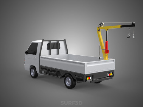 FOLDING HYDRAULIC JIB CRANE MANUAL HAND CRANK WINCH TRUCK PICKUP 3D Model