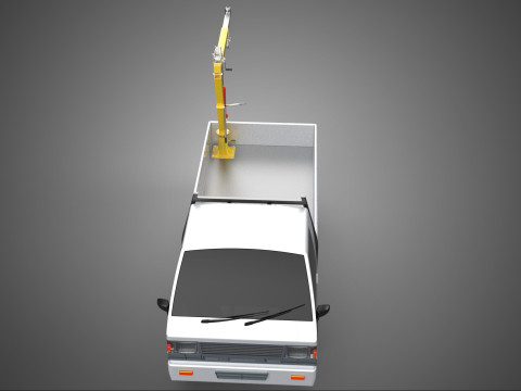 FOLDING HYDRAULIC JIB CRANE MANUAL HAND CRANK WINCH TRUCK PICKUP 3D Model