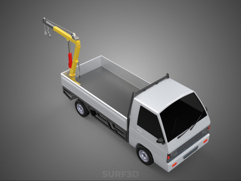 FOLDING HYDRAULIC JIB CRANE MANUAL HAND CRANK WINCH TRUCK PICKUP 3D Model