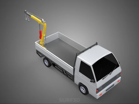 FOLDING HYDRAULIC JIB CRANE MANUAL HAND CRANK WINCH TRUCK PICKUP 3D Model