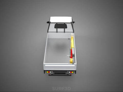 FOLDING HYDRAULIC JIB CRANE MANUAL HAND CRANK WINCH TRUCK PICKUP 3D Model