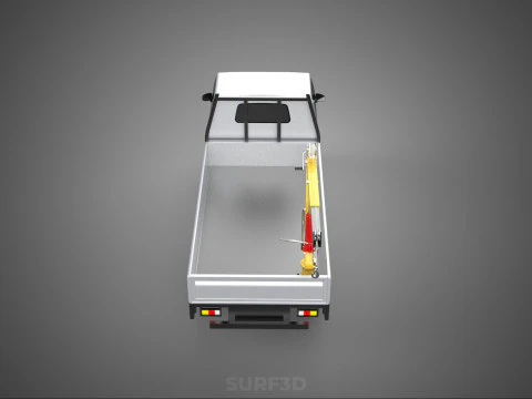 FOLDING HYDRAULIC JIB CRANE MANUAL HAND CRANK WINCH TRUCK PICKUP 3D Model