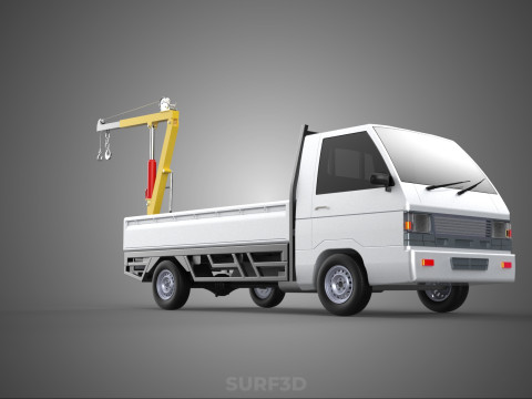 FOLDING HYDRAULIC JIB CRANE MANUAL HAND CRANK WINCH TRUCK PICKUP 3D Model