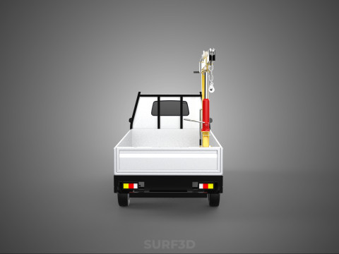 FOLDING HYDRAULIC JIB CRANE MANUAL HAND CRANK WINCH TRUCK PICKUP 3D Model