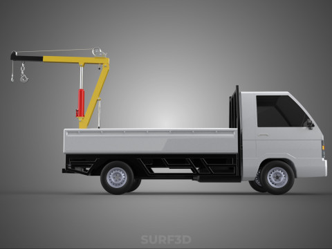 FOLDING HYDRAULIC JIB CRANE MANUAL HAND CRANK WINCH TRUCK PICKUP 3D Model