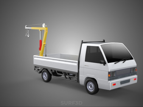 FOLDING HYDRAULIC JIB CRANE MANUAL HAND CRANK WINCH TRUCK PICKUP 3D Model