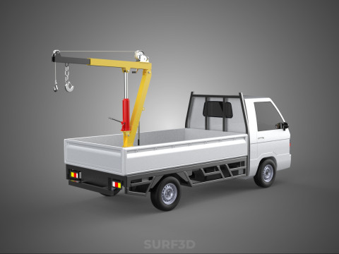 FOLDING HYDRAULIC JIB CRANE MANUAL HAND CRANK WINCH TRUCK PICKUP 3D Model