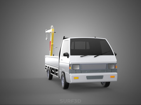 FOLDING HYDRAULIC JIB CRANE MANUAL HAND CRANK WINCH TRUCK PICKUP 3D Model