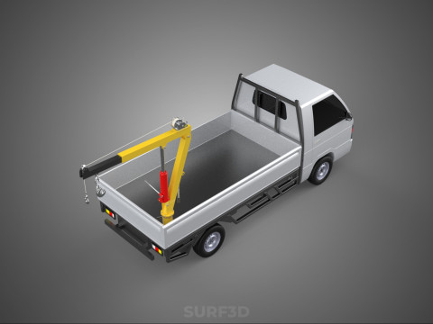 FOLDING HYDRAULIC JIB CRANE MANUAL HAND CRANK WINCH TRUCK PICKUP 3D Model