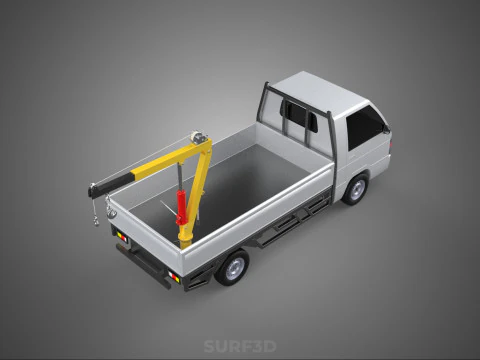 FOLDING HYDRAULIC JIB CRANE MANUAL HAND CRANK WINCH TRUCK PICKUP 3D Model