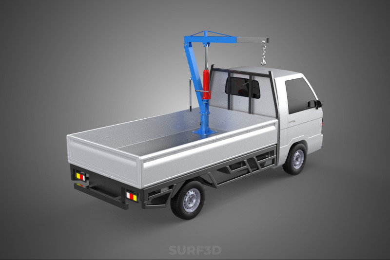 MANUAL HYDRAULIC JACK LIFTING HOIST JIB CRANE HOOK PICKUP TRUCK 3D 模型 .c4d .max .obj .3ds .fbx .stl .blend