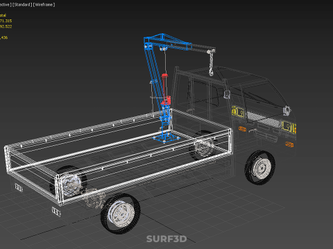 MANUAL HYDRAULIC JACK LIFTING HOIST JIB CRANE HOOK PICKUP TRUCK 3D 模型