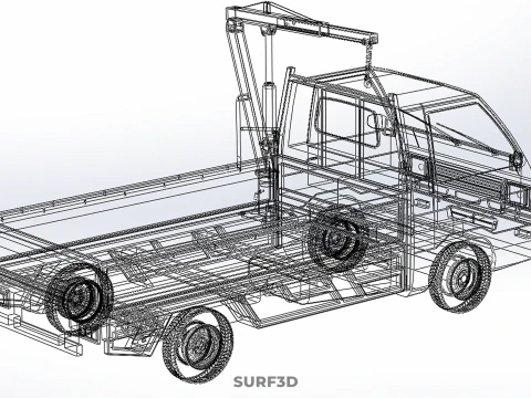MANUAL HYDRAULIC JACK LIFTING HOIST JIB CRANE HOOK PICKUP TRUCK 3D Model