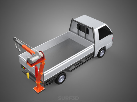 KATLANIR YATAKLI VİNÇ KALDIRMA ELEKTRİKLİ VİNÇ KAMYON 3D Model