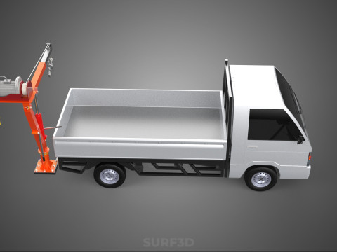 KATLANIR YATAKLI VİNÇ KALDIRMA ELEKTRİKLİ VİNÇ KAMYON 3D Model