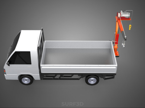 KATLANIR YATAKLI VİNÇ KALDIRMA ELEKTRİKLİ VİNÇ KAMYON 3D Model