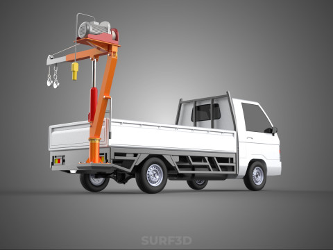 KATLANIR YATAKLI VİNÇ KALDIRMA ELEKTRİKLİ VİNÇ KAMYON 3D Model